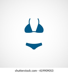 Blue swimsuit Flat Icon On White Background