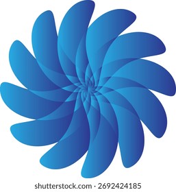 Blue swirl abstract flower pattern design