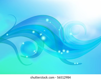 Blue Swirl background, eps10