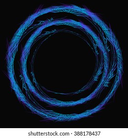 Blue Swirl Frame. Vector Design Element