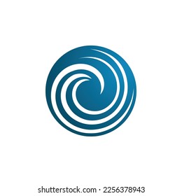 Blue Swirl Logo. he swirl consists of multiple curved lines that create a dynamic, flowing pattern, resembling a whirlpool or vortex.