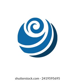 blue swirl logo vector illustration template design