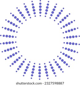 Blaue, wirbelnde Schnittpunkte, einzeln auf weißem Hintergrund. Grafisches kleines Punkteelement für Designabdrücke.