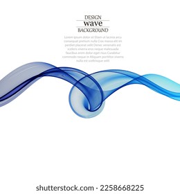 Blue swirl wave abstract background, design element