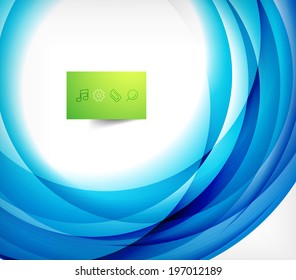 Blue swirl wave abstract vector design template