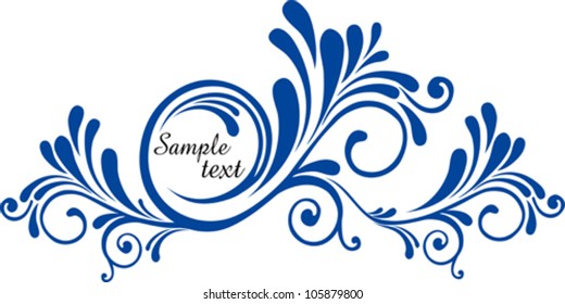 blue swirling water splash isolated on white background. Vector Illustration