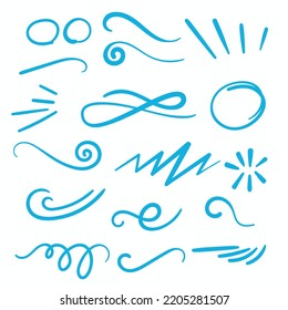 Blue Swirls Swoosh Vector Accent Line Work