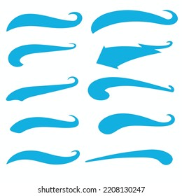 Blue Swirls Swoosh Vector Accent Line Work