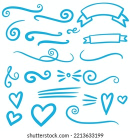 Blue Swirls Swoosh Vector Accent Line Work