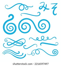 Blue Swirls Swoosh Vector Accent Line Work