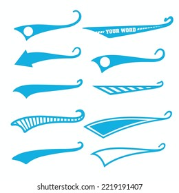 Blue Swirls Swoosh Vector Accent Line Work