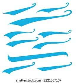 Blue Swirls Swoosh Vector Accent Line Work