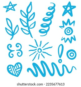 Blue Swirls Swoosh Vector Accent Line Work