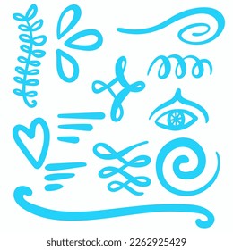 Blue Swirls Swoosh Vector Accent Line Work