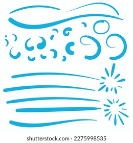 Blue Swirls Swoosh Vector Accent Line Work