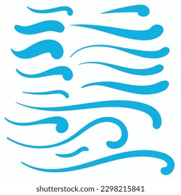 Blue Swirls Swoosh Vector Accent Line Work