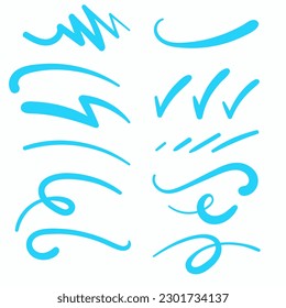 Blue Swirls Swoosh Vector Accent Line Work