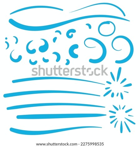 Blue Swirls Swoosh Vector Accent Line Work