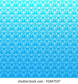 Blue Swirly floral Vector Background.