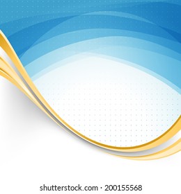 Blue swoosh lines modernistic folder template. Vector illustration