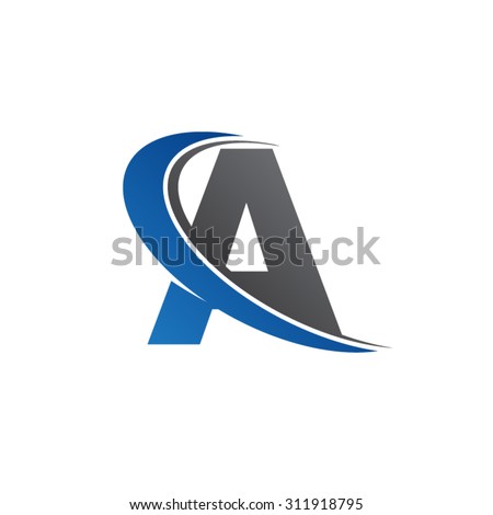 a blue swoosh logo