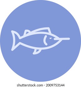 Blue swordfish, illustration, vector on a white background.