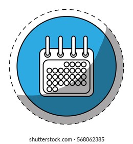 Blue symbol calendar button icon design, vector illustration