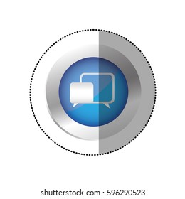 blue symbol chat bubbles icon, vector illustraction design