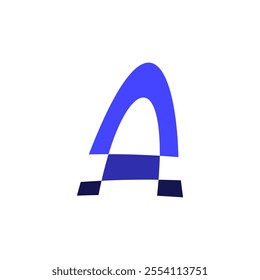 blue symbol letter a logo vector design