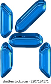 Blue symbol made as digital text. letter k
