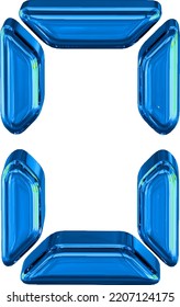 Blue symbol made as digital text. number 0