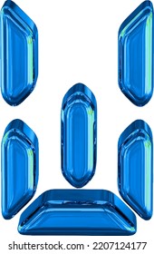 Blue symbol made as digital text. letter w