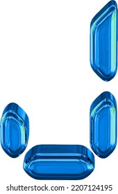 Blaues Symbol als digitaler Text. Buchstabe j