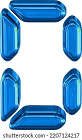 Blue symbol made as digital text. letter d