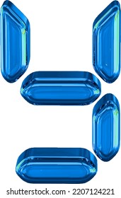 Blue symbol made as digital text. letter y