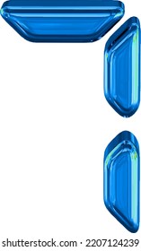 Blue symbol made as digital text. number 7