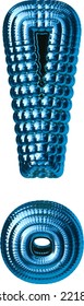 Blue symbol made of spheres