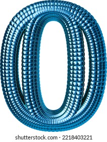 Blue symbol made of spheres. number o
