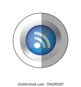 blue symbol wifi icon, vector illustraction design image