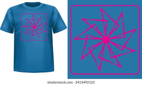  Blue T shirt and triangle design is very  beautiful design.