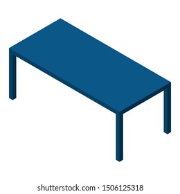 Blue table icon. Isometric of blue table vector icon for web design isolated on white background