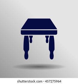 blue table Icon on the gray background