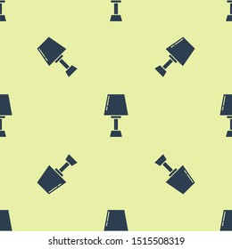 Blue Table lamp icon isolated seamless pattern on yellow background.  Vector Illustration
