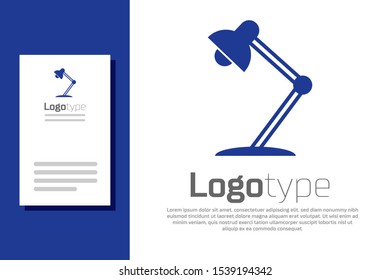 Blue Table lamp icon isolated on white background. Table office lamp. Logo design template element. Vector Illustration