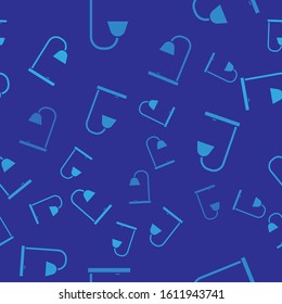 Blue Table lamp icon isolated seamless pattern on blue background.  Vector Illustration