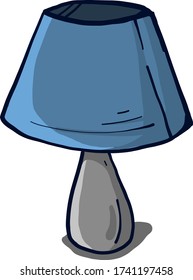 Blue table lamp , illustration, vector on white background