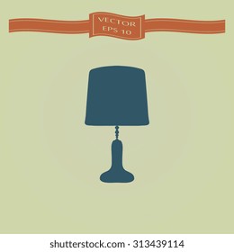 Blue Table lamp vector, icon