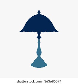Blue Table lamp vector, icon
