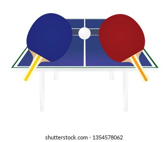 Blue table tennis field. vector illustration