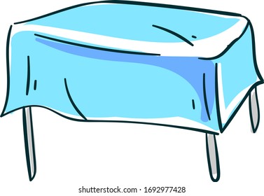 Toalha de mesa azul, ilustração, vetor sobre fundo branco